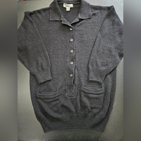 Silk Blend Daniel Sherman Oversize Black Cardigan - NWOT - Size L - Picture 5 of 12